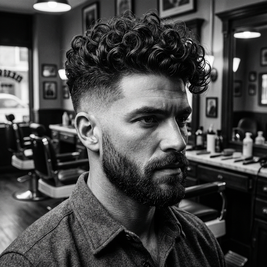 Curly Top Fade